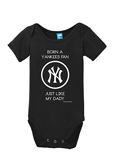 Born a Yankees fan just like my Daddy Onesie Funny Bodysuit Baby Romper