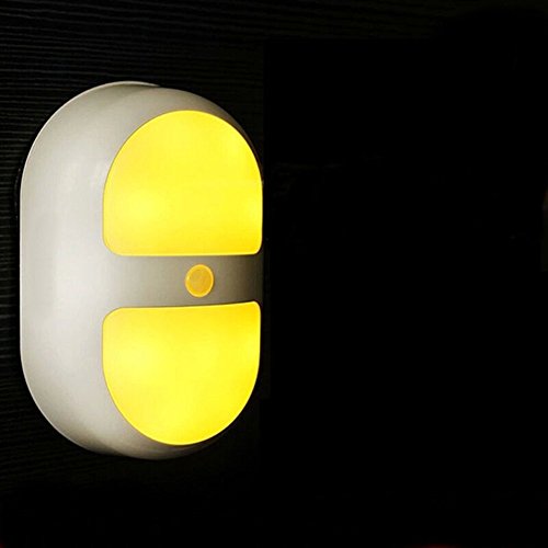 LED Night Light With Sensor, Smart Nightlight for Kids Baby Room, Battery Powered, Wall Path Light Perfect for Bathrooms, Basement, Hallway, Laundry Room, Stairwells, Path, Closets -Eye-Care Warm Yellow Light