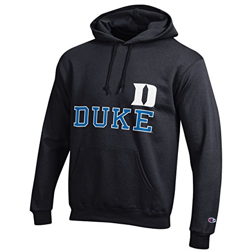 Duke Blue Devils Adult Straight Name Hooded Sweatshirt - Black