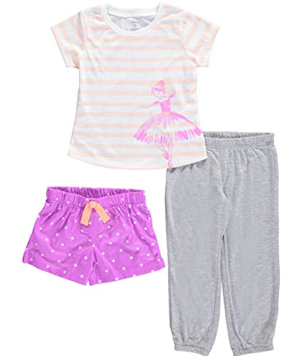 Carters Toddler 3-Piece Jersey PJs Ballerina Stripe Purple
