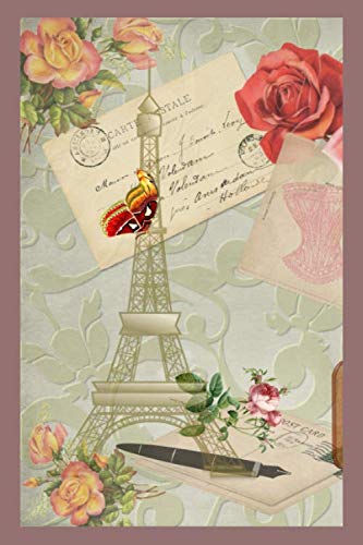 Happy Valentine's Day: The Perfect Gift for Your Wife, Girlfriend or Friend: Eiffel Tower Paris: Roses and a Butterfly: Purse Size with Lots of Pages: Better Than Just a Card! by Windsor Pages Press