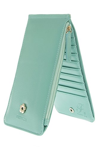 Indressme Womens Bifold Multi Card Case Thin Wallet with Zipper Pocket