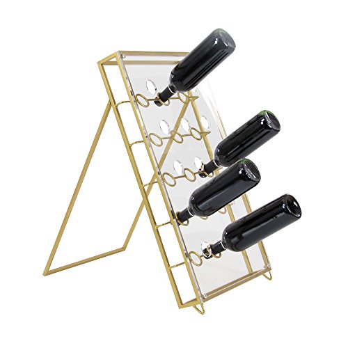 Algopix Similar Product 8 - Benzara Fancy Metal Acrylic Wine Holder