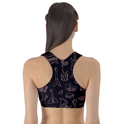 

Black Music Pattern Women's Sport Bra