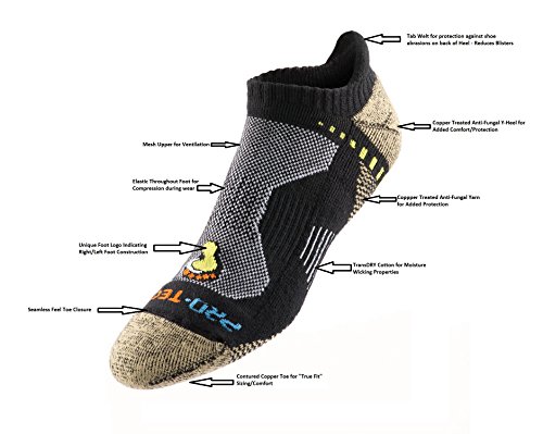 ProTect Men's Extreme Fitness Ultra No Show Socks 2-Pack With Heel Tab