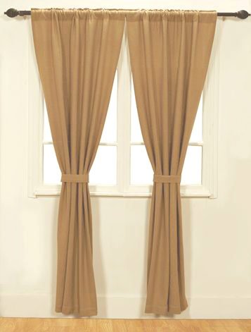 Burlap Natural Cotton Window Panels (Set of 2) 84x40