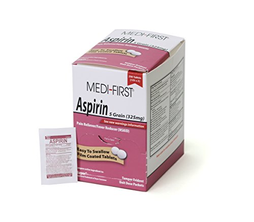 Medique Products 80548 Medi-First Aspirin, 250 Tablets, 125 X 2