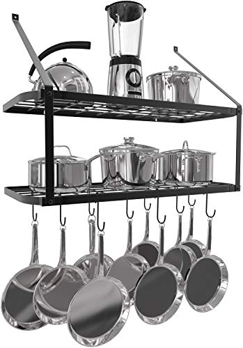 Algopix Similar Product 16 - VDOMUS Shelf Pot Rack Wall Mounted Pan