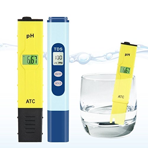 Ph & TDS Meter Set, Combo of +/- 0.1ph High Accuracy Ph Meter and +/- 2% Readout Accuracy TDS Meter