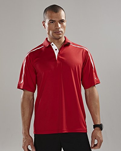 Tri-Mountain Men's 100% polyester Contrast Sports Golf Shirt (12 Colors, S-4XLT)