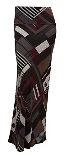 Gravity Threads Women's Fashion Designer Pattern Span Maxi Skirt