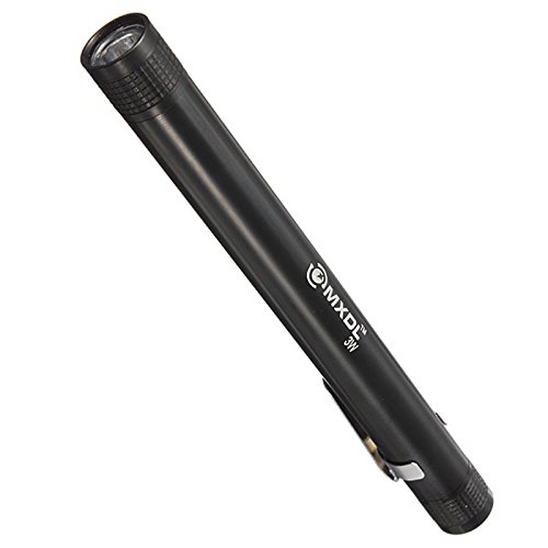 Mini Flashlight – SODIAL(R)14cm MXDL 3W LED Mini Pen Torch Flashlight 2xAAA Battery Torch With Belt Clip Accessory