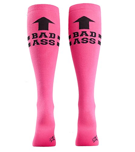Sock It To Me Knee High Socks, Pink Bad Ass One Size