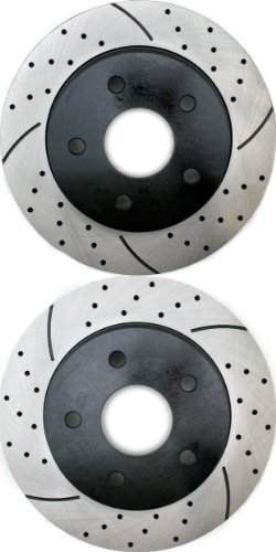 Prime Choice Auto Parts PR63007LR Performance Drilled and Slotted Brake Rotor Pair for Front
