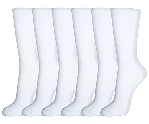 Basico Girls Kid's 6 Pack School Uniform Crew Socks