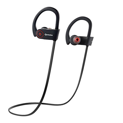 Bluetooth Sport Headphones with Mic Wireless Noise Cancelling Technology Sweatproof Stays on Over Ear Running By SOMALEX Sports & Outdoors Exercise Earbuds Stereo Headset Workout