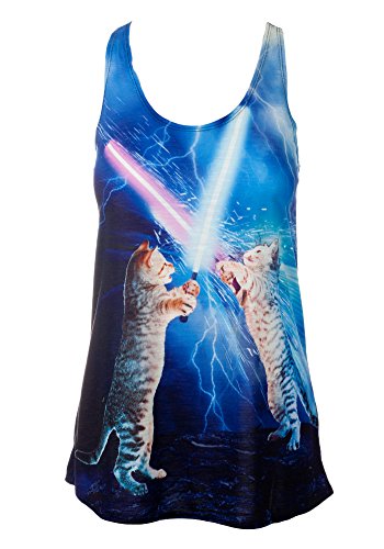 Sidecca Star Wars Inspired Kitty Cat Light Saber Fight Tank