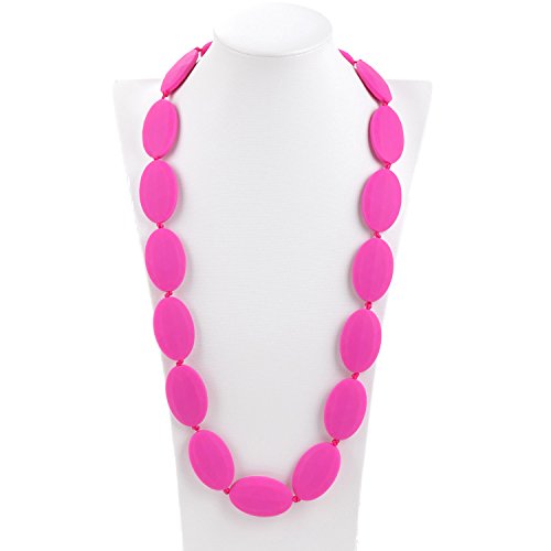 Consider It Maid Baby/Toddler Silicone Teething Necklace - BPA Free and FDA Approved - Better Alternative to Baltic Amber for Moms - Teether Toy Option for your Baby - Soothing Help for your Teething Baby - Organic Natural Teether - The Original Collection (Violet Red)