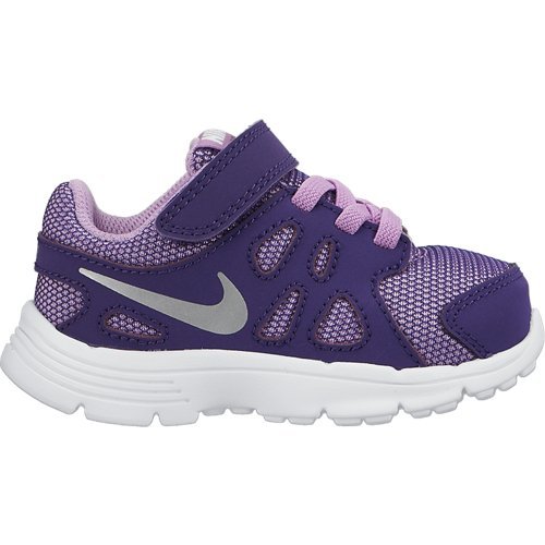 Nike Revolution 2 TDV - Zapatillas para niños, color morado / plata / blanco, talla 27
