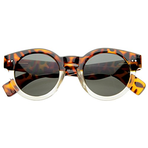 zeroUV - Vintage Inspired Bold Circle Round Sunglasses w/ Key-Hole Bridge