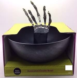UniLight Halloween Animated Witch Candy Bowl With Creepy Sound Touch Activated Candy Bowl For