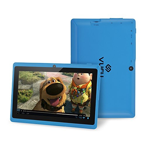 VURU A33 8GB Quad-Core Touchscreen Android Tablet 7 inch with Wi-Fi - Runs Android OS 4.4 - Features Front & Rear Cameras, Bluetooth, 1024 x 600 Resolution & Rechargeable 3000mAh Battery - Blue