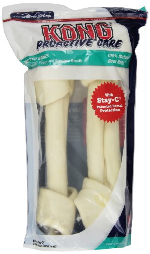 KONG Premium Treats 9-Inch Twin-Pack Dental Rawhide Treat for Dogs, Large