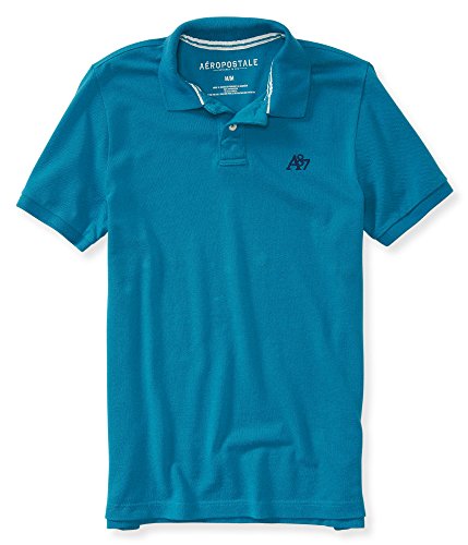 Aeropostale Men's A87 Solid Logo Piqu? Polo Shirt