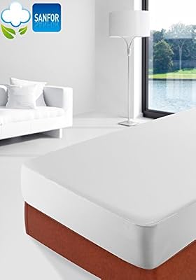 Savel, Protège matelas 100% coton molleton vierge et naturel traité SANFOR anti-rétrécissement, 140x190cm
