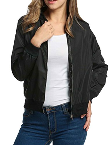HOTOUCH Womens Classic Quilted Jacket Short Bomber Jacket Coat