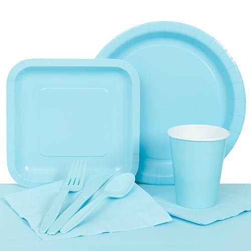 Algopix Similar Product 18 - Pastel Blue Party Tableware Set Party