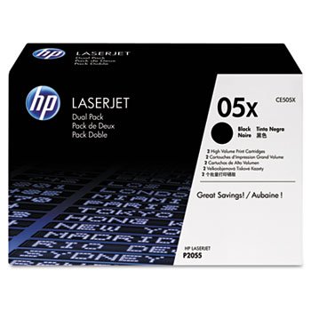 New-HP CE505XD - CE505XD (HP 05X) High-Yield Toner, 6,500 Page-Yield, 2/Pack, Black - HEWCE505XD