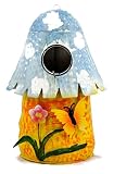 Whimsical Mushroom Metal Outdoor Bird House, 9