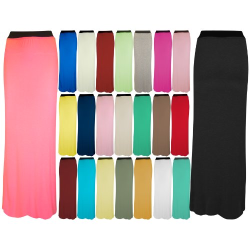 Fashion Wardrobe Womens Long Gypsy Maxi Skirts Ladies Stretch Full Length Skirt Dress