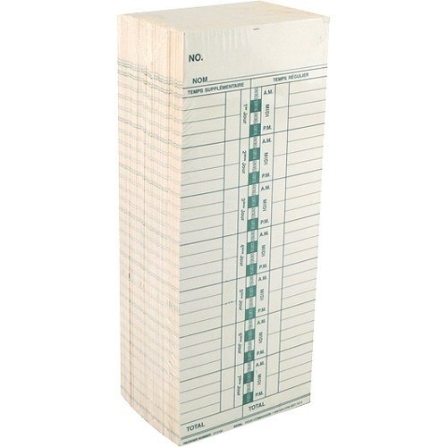 500-Pack of Time Cards with 4 IR-40T Ink Rolls for the TC100 Time Clock