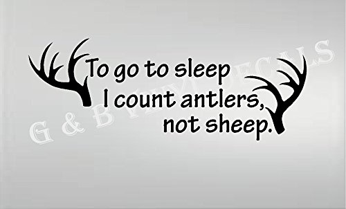 to go to sleep i count antlers not sheep vinyl wall decal home