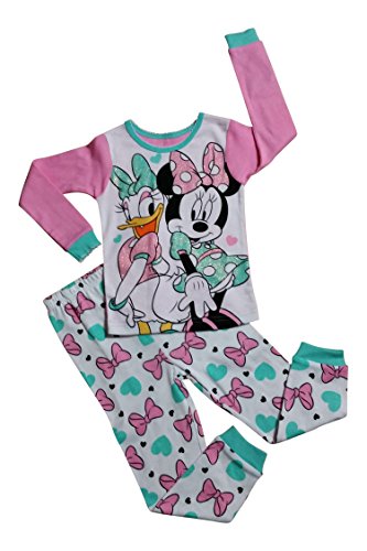 Disney Minnie Mouse and Daisy Little Girls Toddler Cotton Long Sleeve Pajama Set