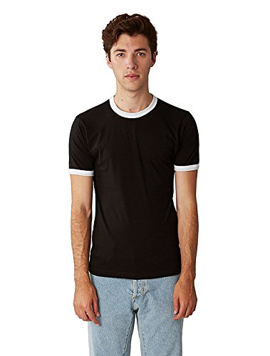 American Apparel Men Fine Jersey Short Sleeve Ringer T-Shirt