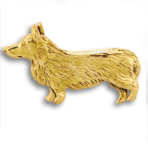 14k Gold Corgi Pin by The Magic Zoo