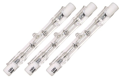 Pack of 3, 75W Double Ended Halogen Light Bulb 78mm 130V 75 watt