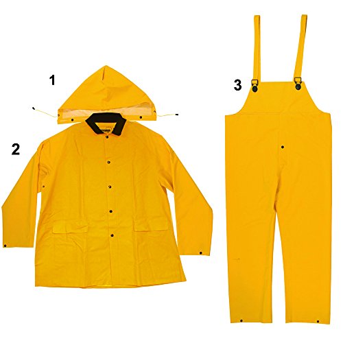 Algopix Similar Product 8 - Enguard HEAVY DUTY 3pc Yellow Rainsuit