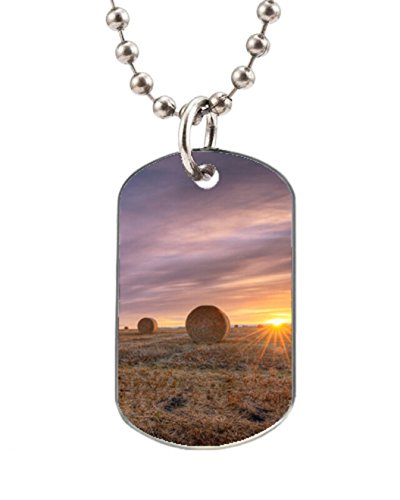 

October Morning Personalized Custom Fashion Dog Tag, Large Size (Dogtag Necklace with 30" adjustable Chain By Perezoom