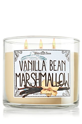 1 X Bath & Body Works Vanilla Bean Marshmallow Candle 14.5 oz 3 Wick White Barn Market