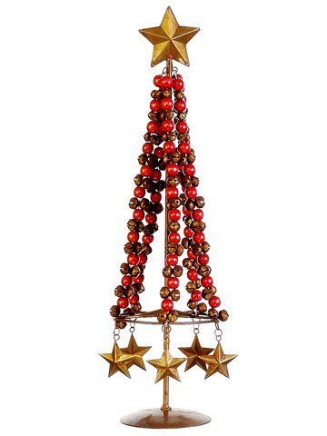 

Silk Plants Direct Jingle Bell and Star Table Top Topiary (Pack of 2)