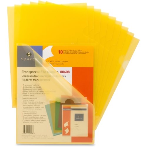 Sparco Transparent File Holder - Letter - 8.50