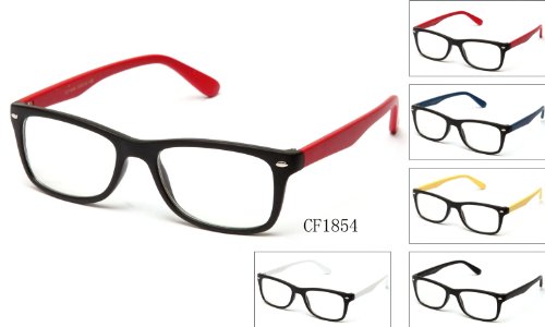 IG Unisex Clear Lens Matte Color Temple Fashion Glasses