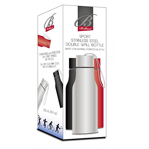 

Brilliant - Sport Portable Stainless Steel Double Wall Bottle 16 oz. Silver
