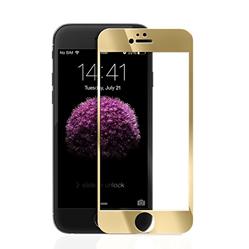 iPhone 6 Screen Protector,Cambond Premium HD Clear (2.5D) / Bubble free / Mirror Finish / Anti-Scratch / Easy to Install , Tempered Glass Screen Protector for iPhone 6,Gold (Thin 0.3mm)