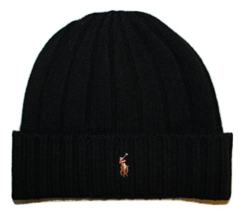 Ralph Lauren Polo Men's Skull Cap Hat Beanie Solid Black, One Size
