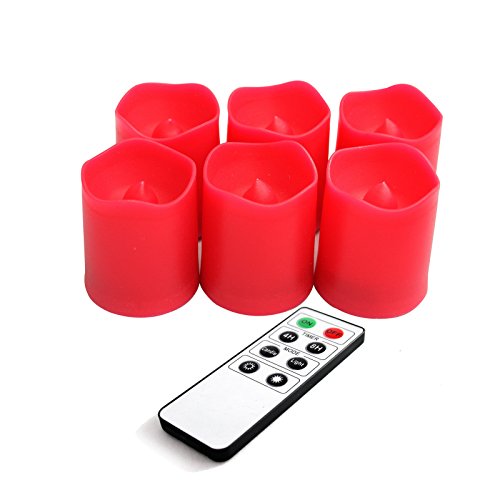 EcoGecko Remote Controlled Round Melted Edge Flameless LED Votive Candles, Set of 6
